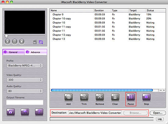 iMacsoft BlackBerry Video Converter for Mac