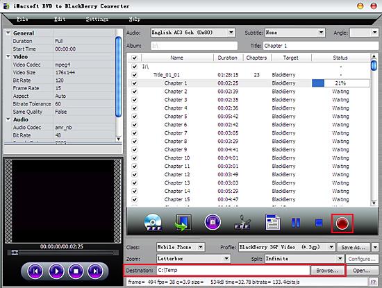 iMacsoft DVD to BlackBerry Converter