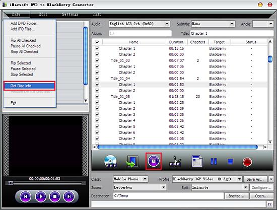 iMacsoft DVD to BlackBerry Converter