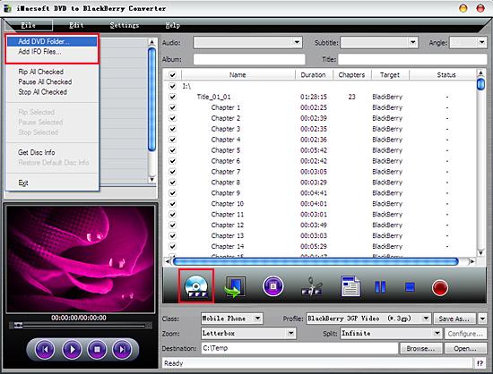 iMacsoft DVD to BlackBerry Converter