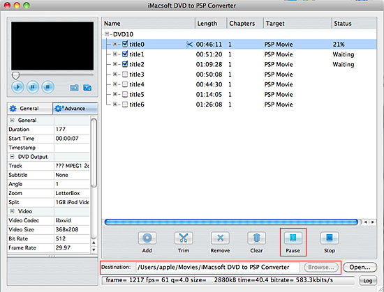 iMacsoft DVD to PSP Converter for Mac