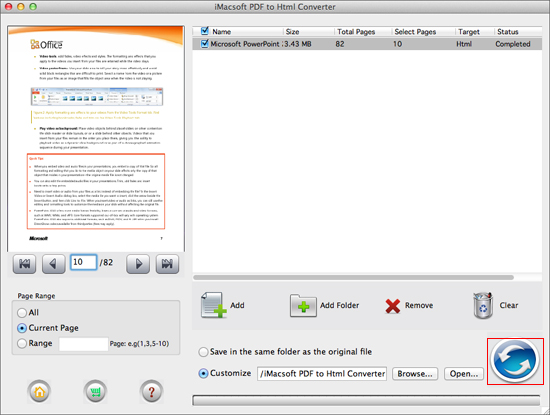 iMacsoft PDF to Html Converter for Mac