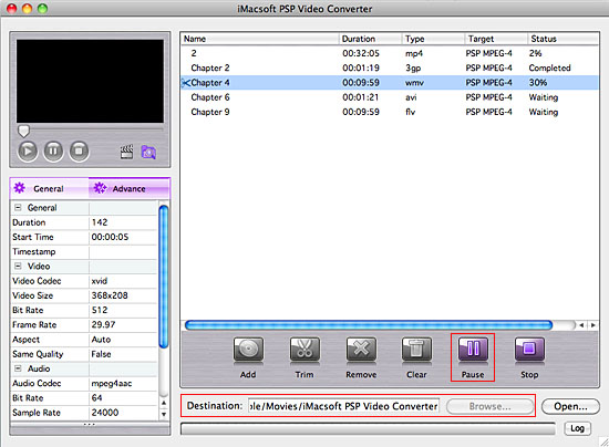 iMacsoft PSP Video Converter for Mac